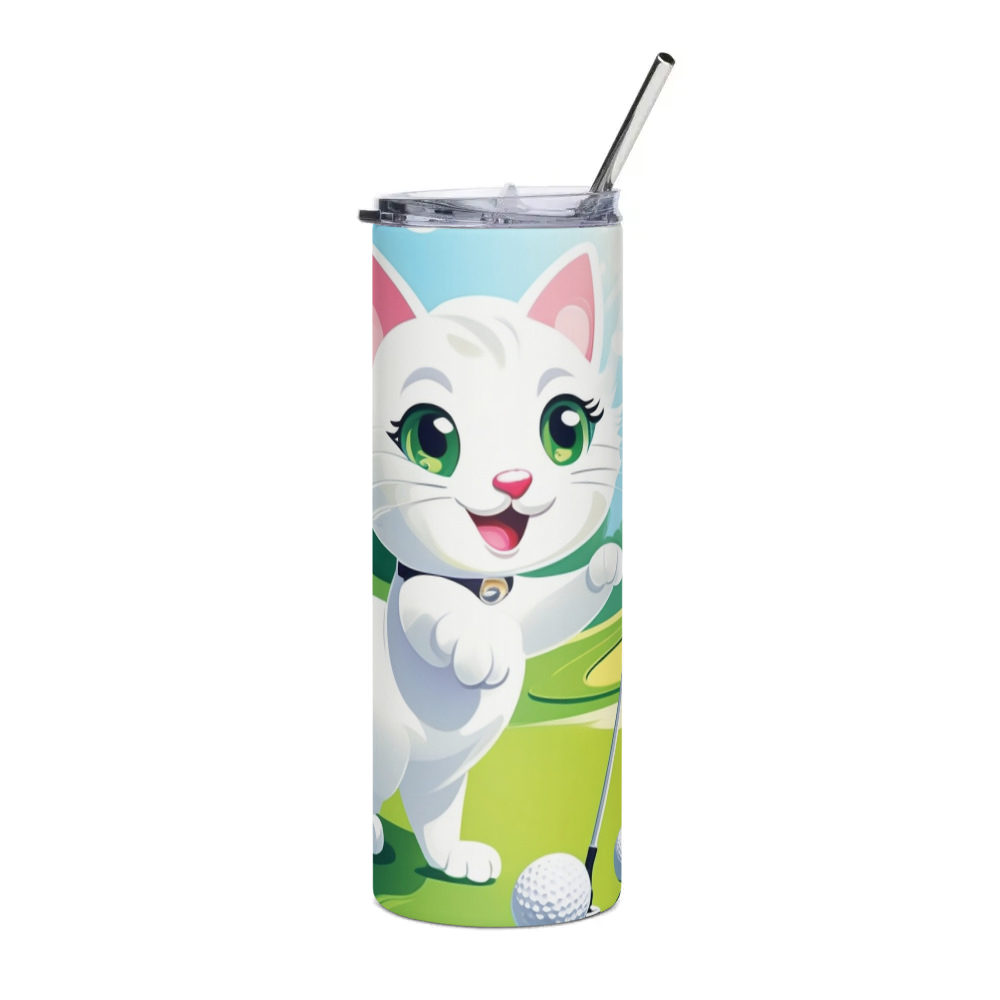PugMug Custom White Companion Cat Stainless Steel Tumbler