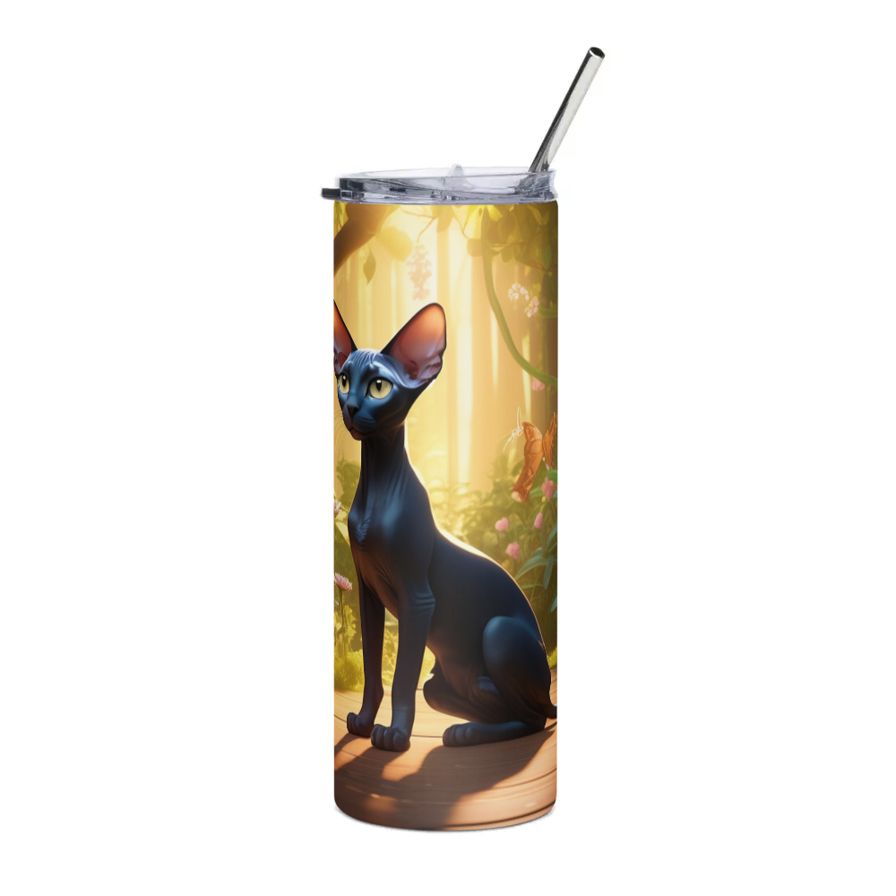 PugMug Custom Black Sphynx Cat Stainless Steel Tumbler