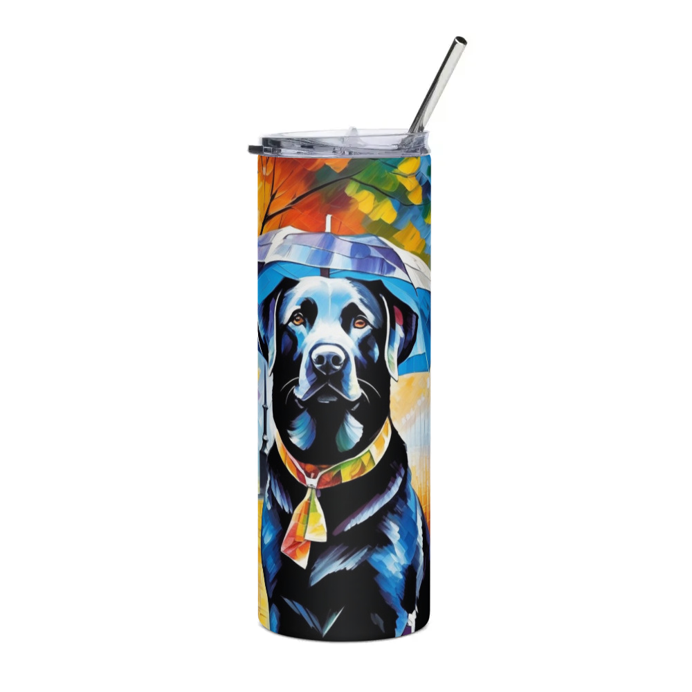 PugMug Custom Black Labrador Retriever Stainless Steel Tumbler