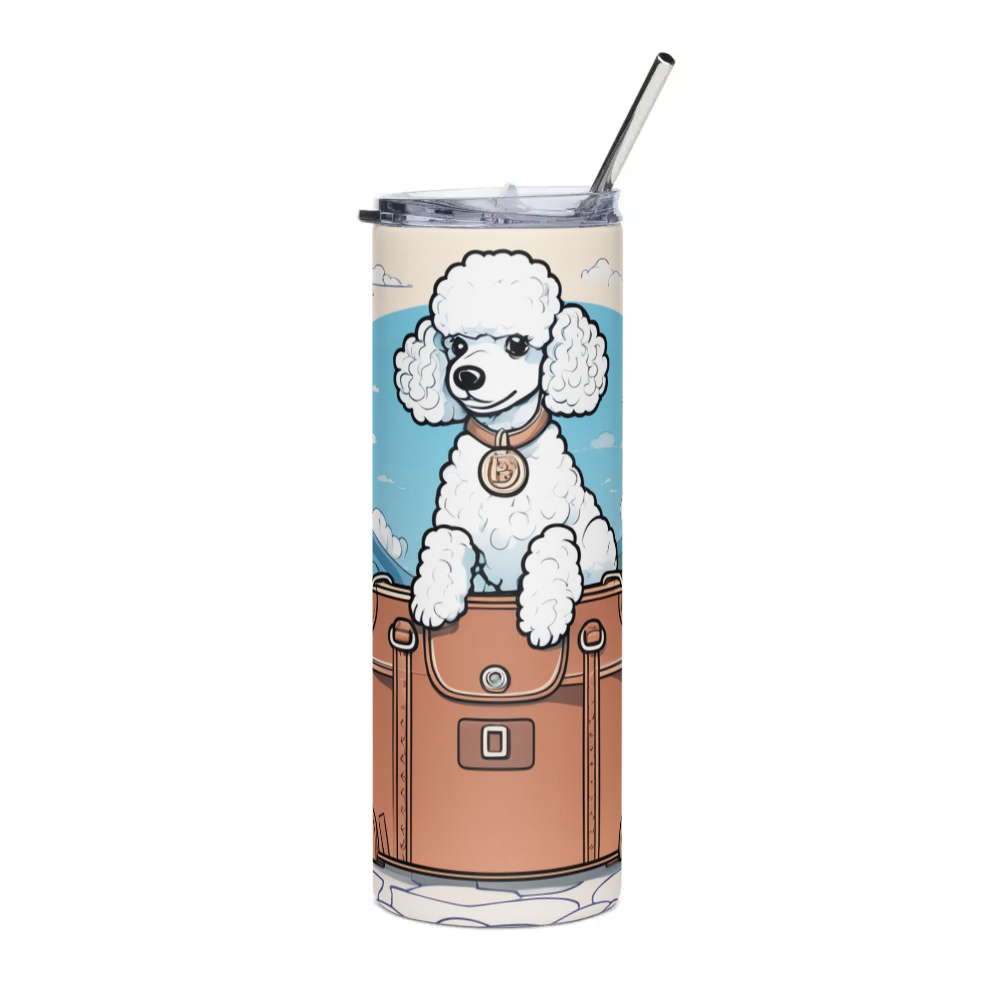 PugMug Custom White Poodle Stainless Steel Tumbler