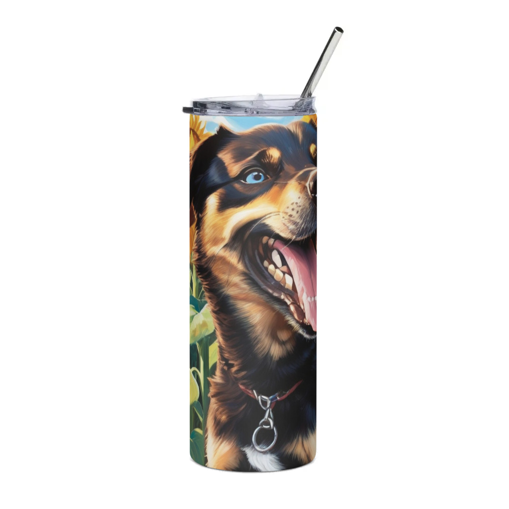 PugMug Custom Blue Stainless Steel Tumbler