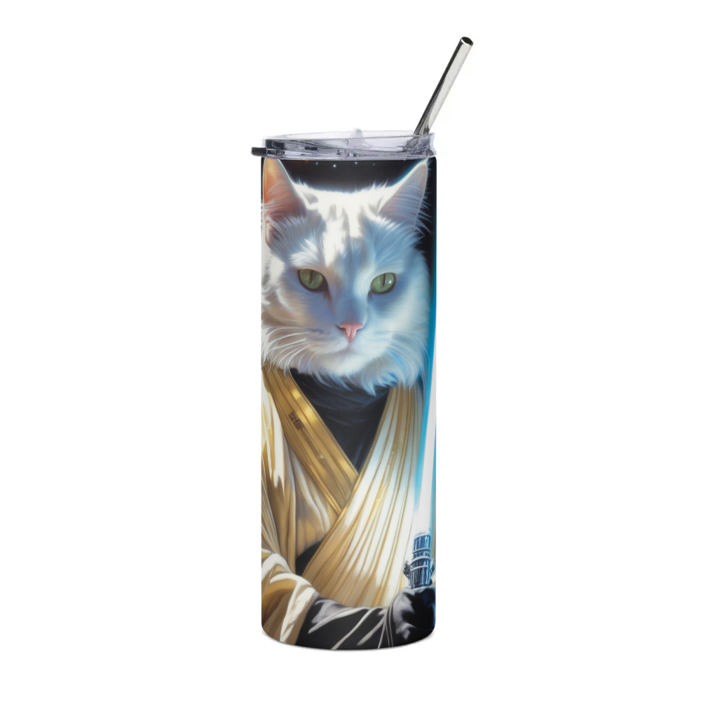 PugMug Custom White Companion Cat Stainless Steel Tumbler