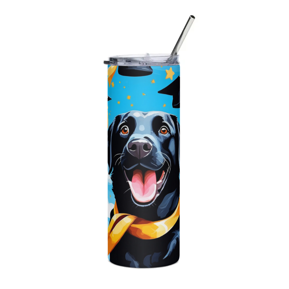 PugMug Custom Black Labrador Retriever Stainless Steel Tumbler