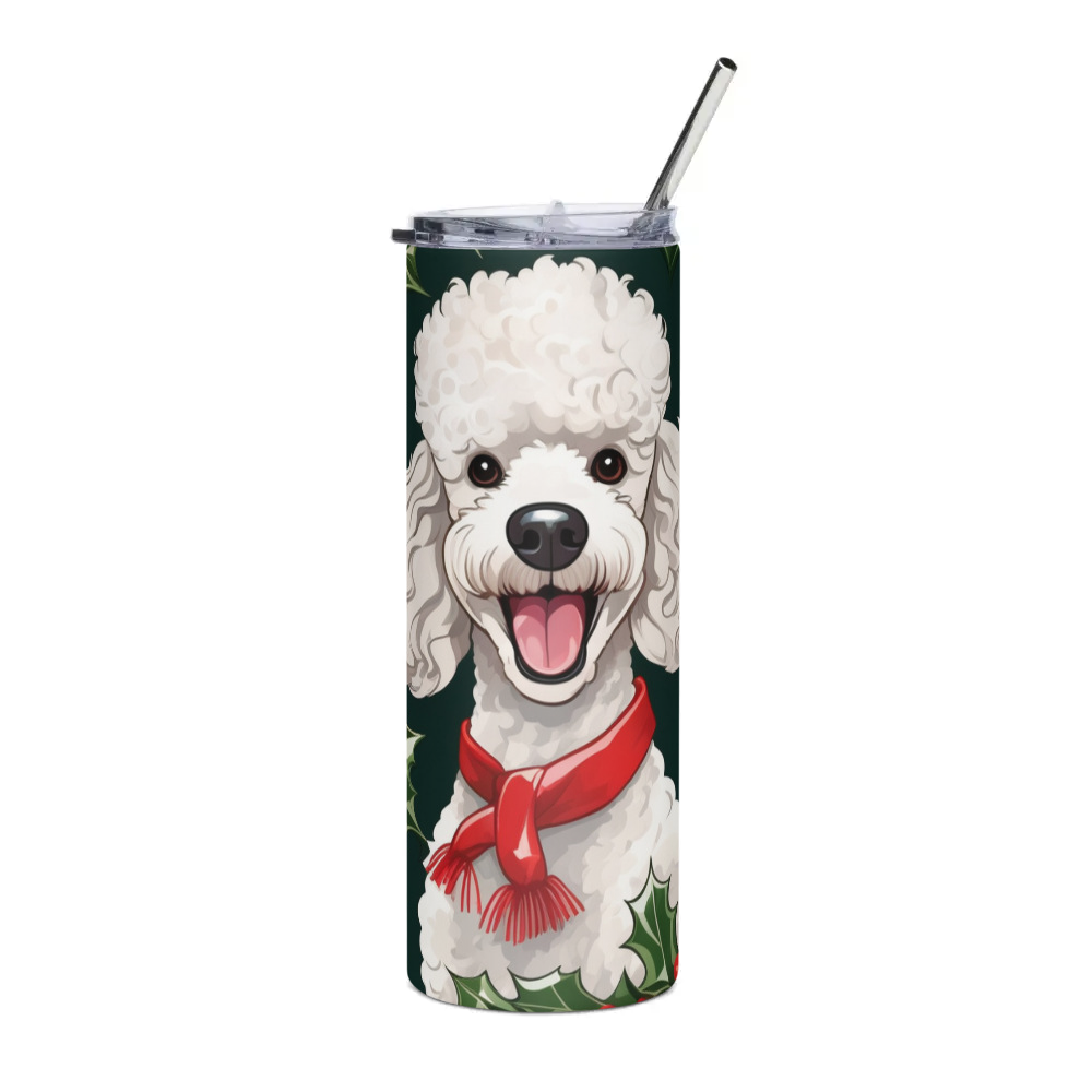 PugMug Custom White Poodle Stainless Steel Tumbler