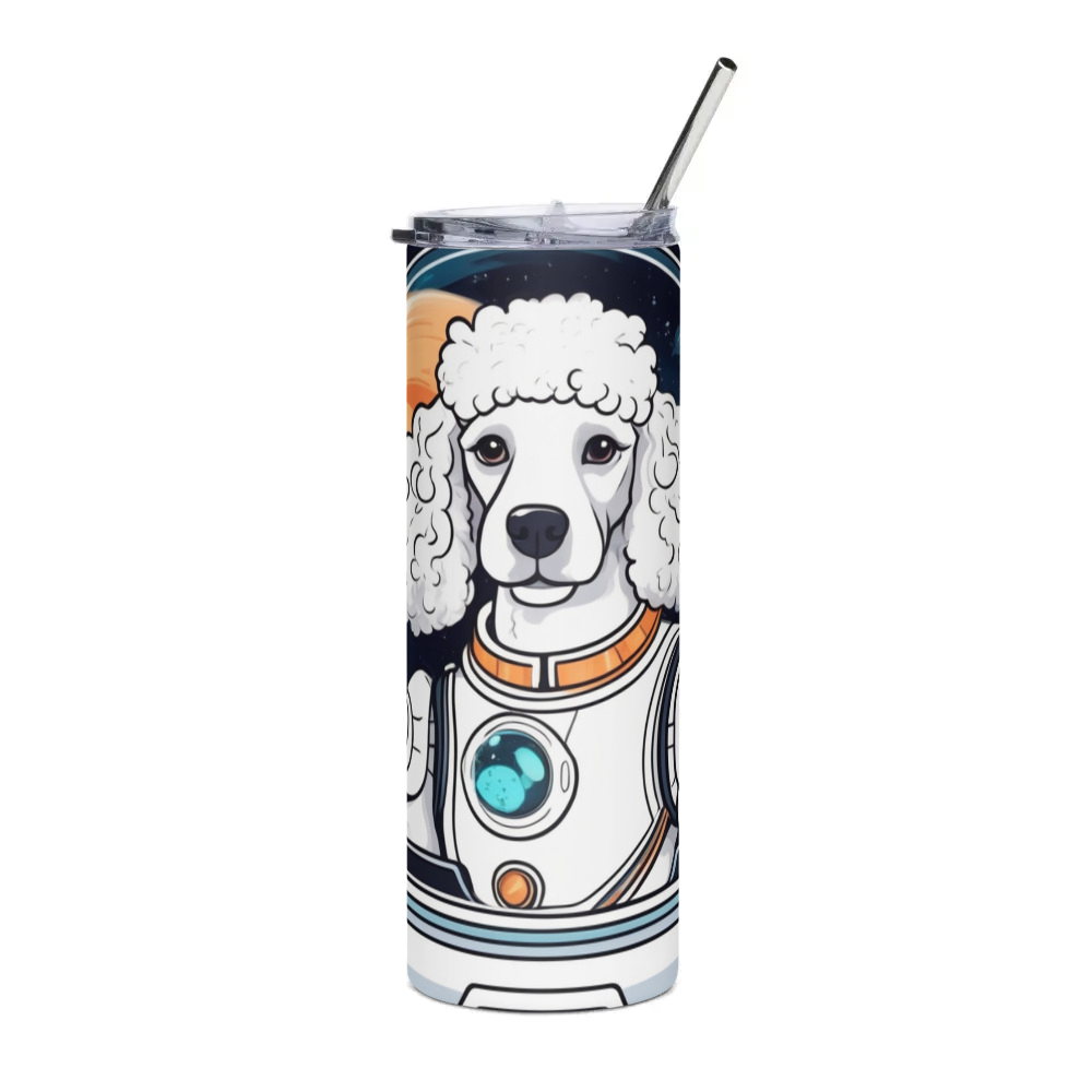 PugMug Custom White Poodle Stainless Steel Tumbler