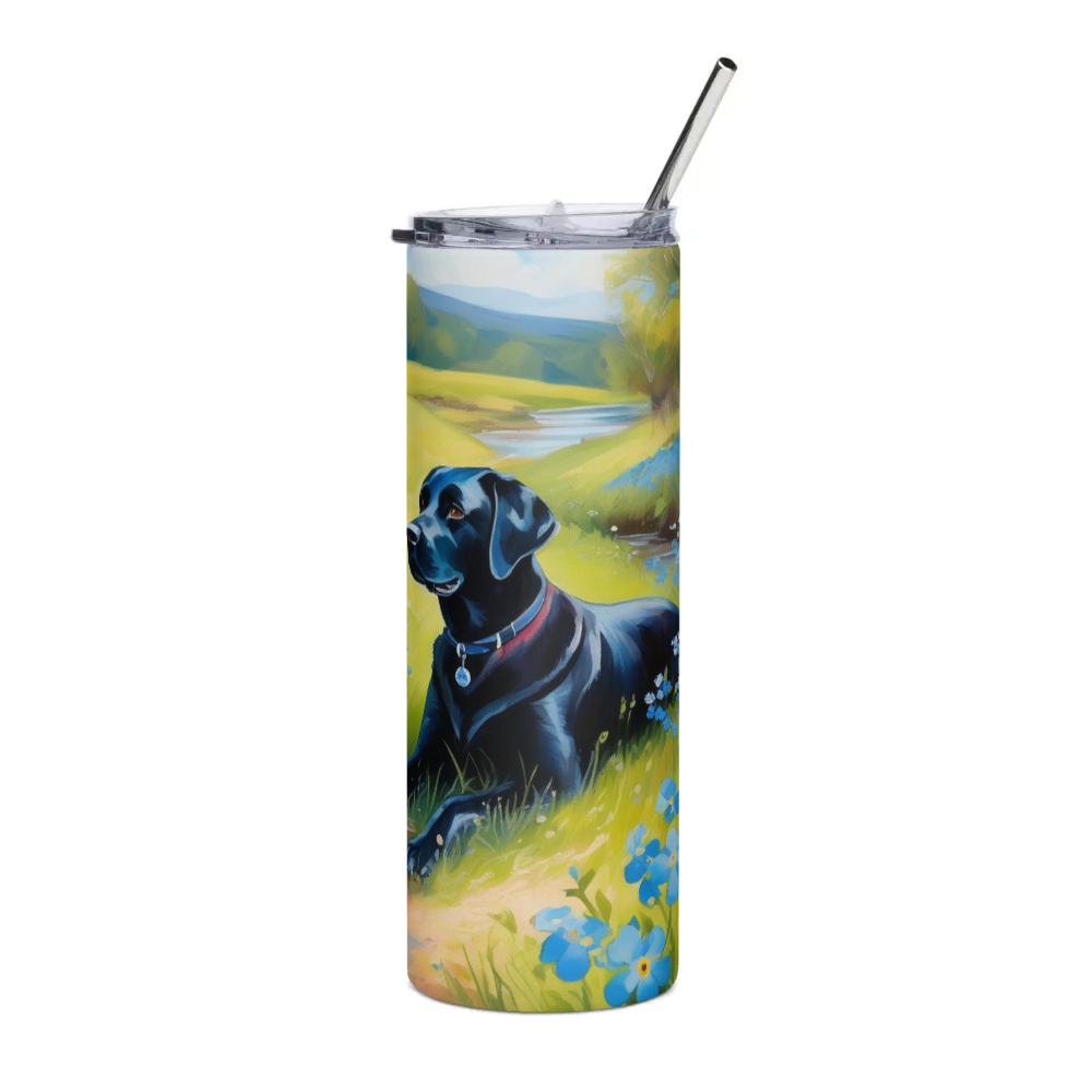 PugMug Custom Black Labrador Retriever Stainless Steel Tumbler
