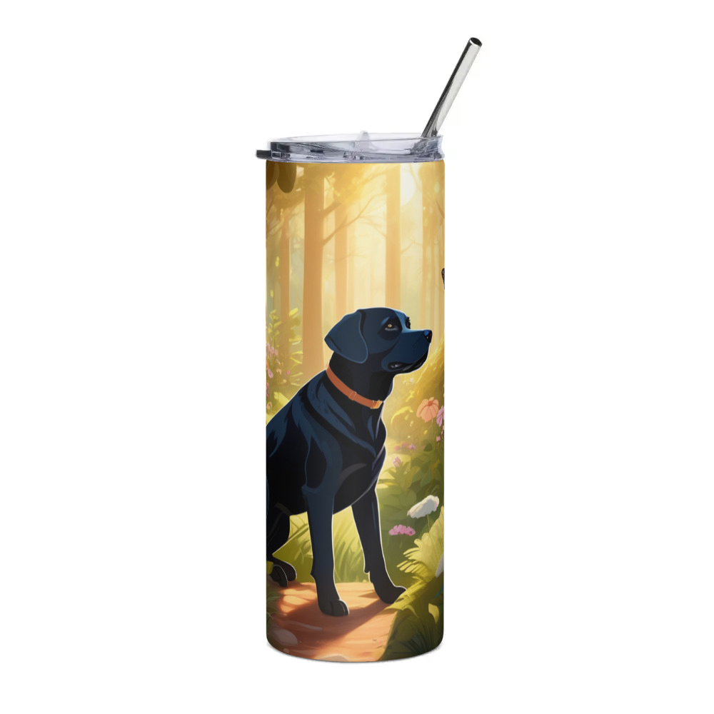PugMug Custom Black Labrador Retriever Stainless Steel Tumbler