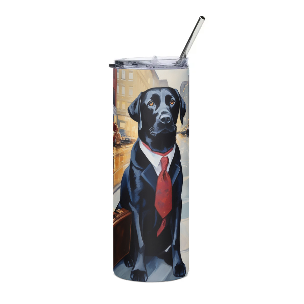 PugMug Custom Black Labrador Retriever Stainless Steel Tumbler
