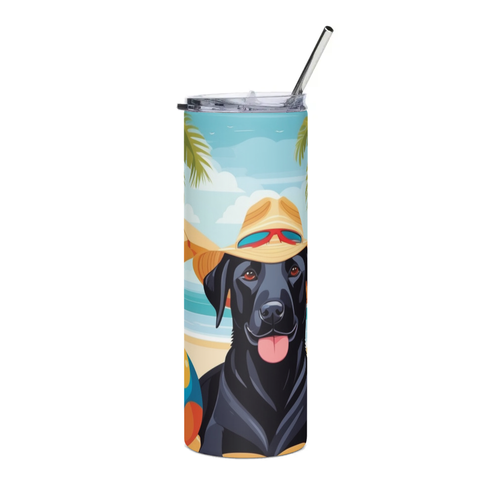 PugMug Custom Black Labrador Retriever Stainless Steel Tumbler