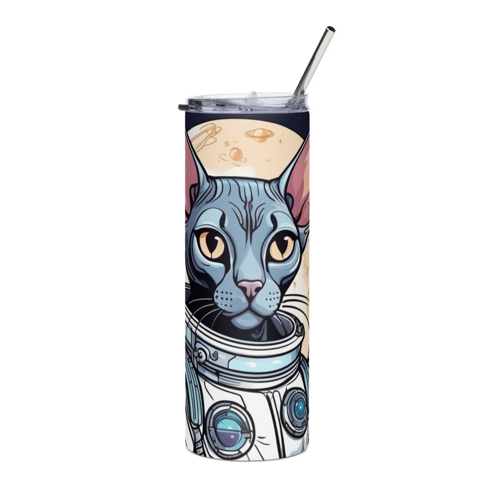 PugMug Custom Black Sphynx Cat Stainless Steel Tumbler