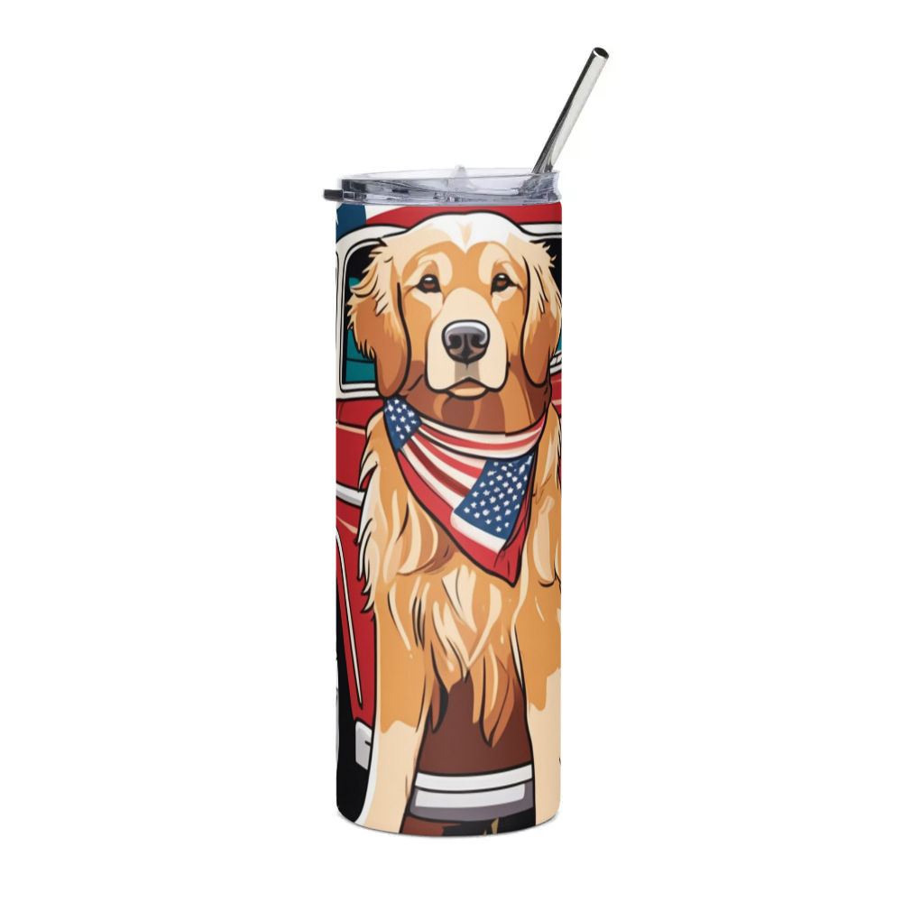 PugMug Custom Golden Retriever Stainless Steel Tumbler