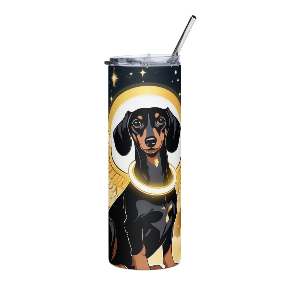 PugMug Custom Black Dachshund Stainless Steel Tumbler
