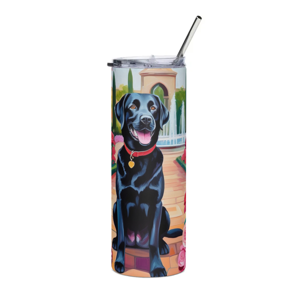 PugMug Custom Black Labrador Retriever Stainless Steel Tumbler