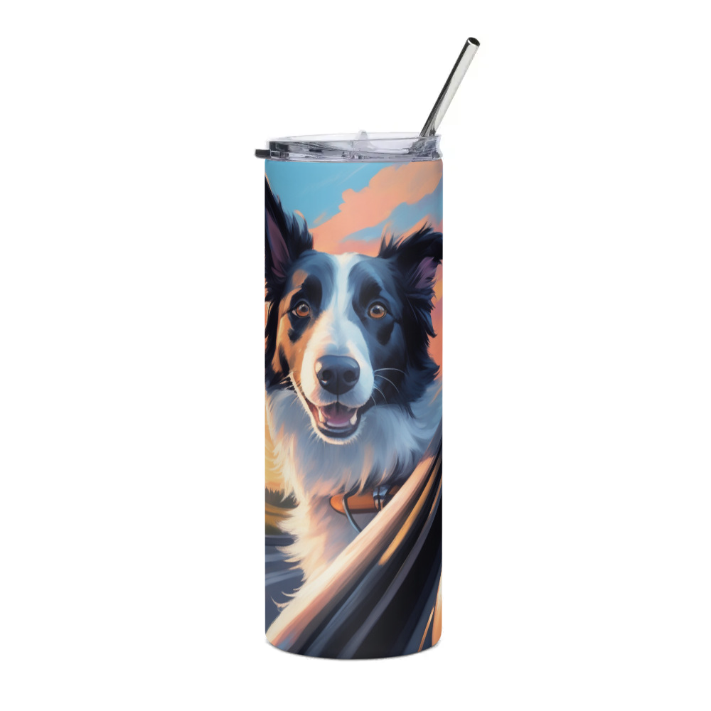 PugMug Custom Border Collie Stainless Steel Tumbler