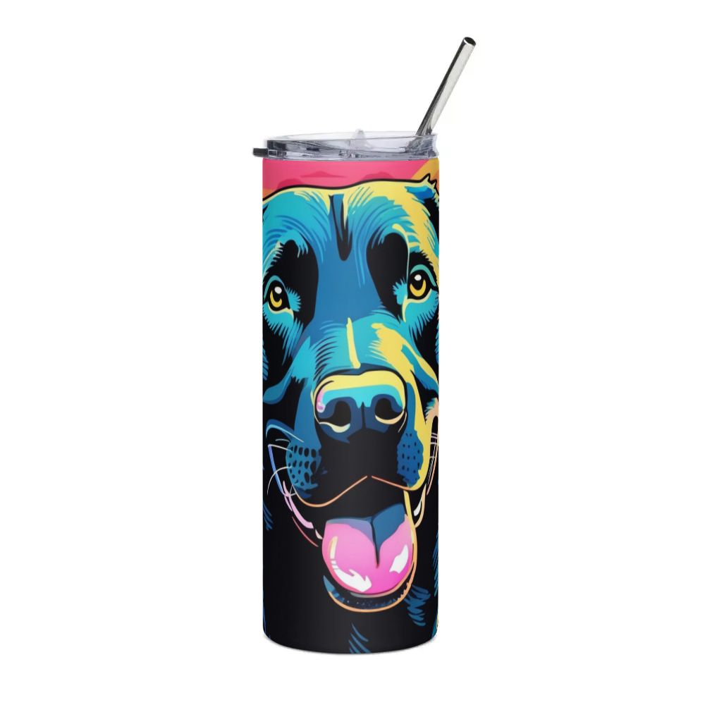 PugMug Custom Black Labrador Retriever Stainless Steel Tumbler