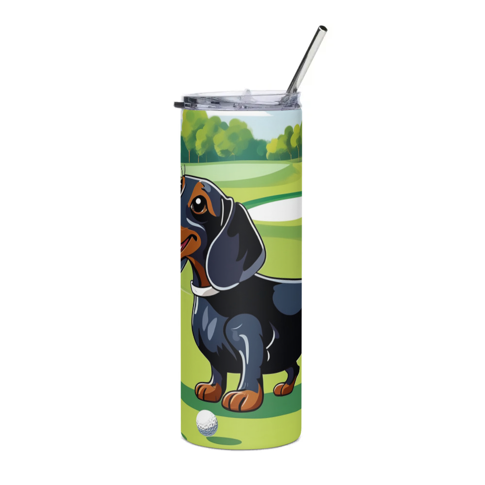 PugMug Custom Black Dachshund Stainless Steel Tumbler