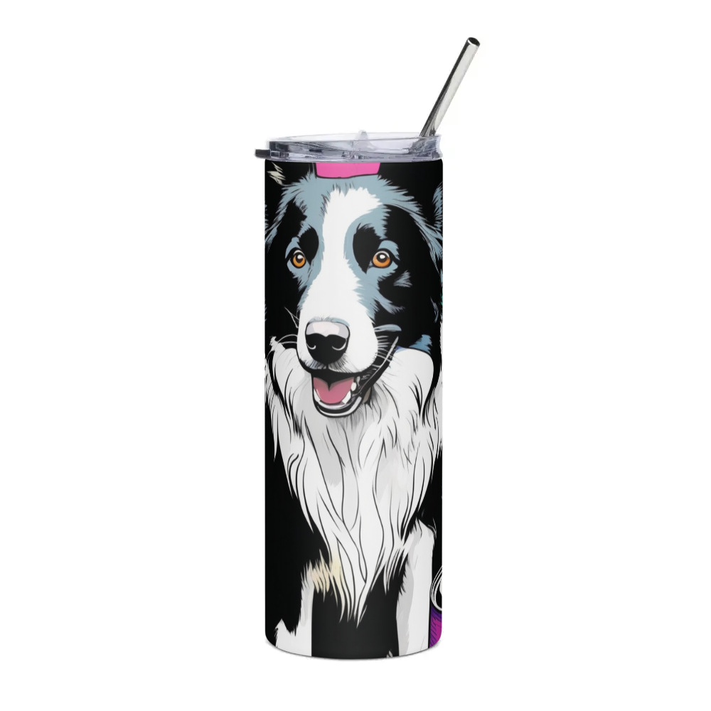 PugMug Custom Border Collie Stainless Steel Tumbler