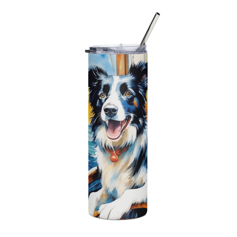 PugMug Custom Border Collie Stainless Steel Tumbler