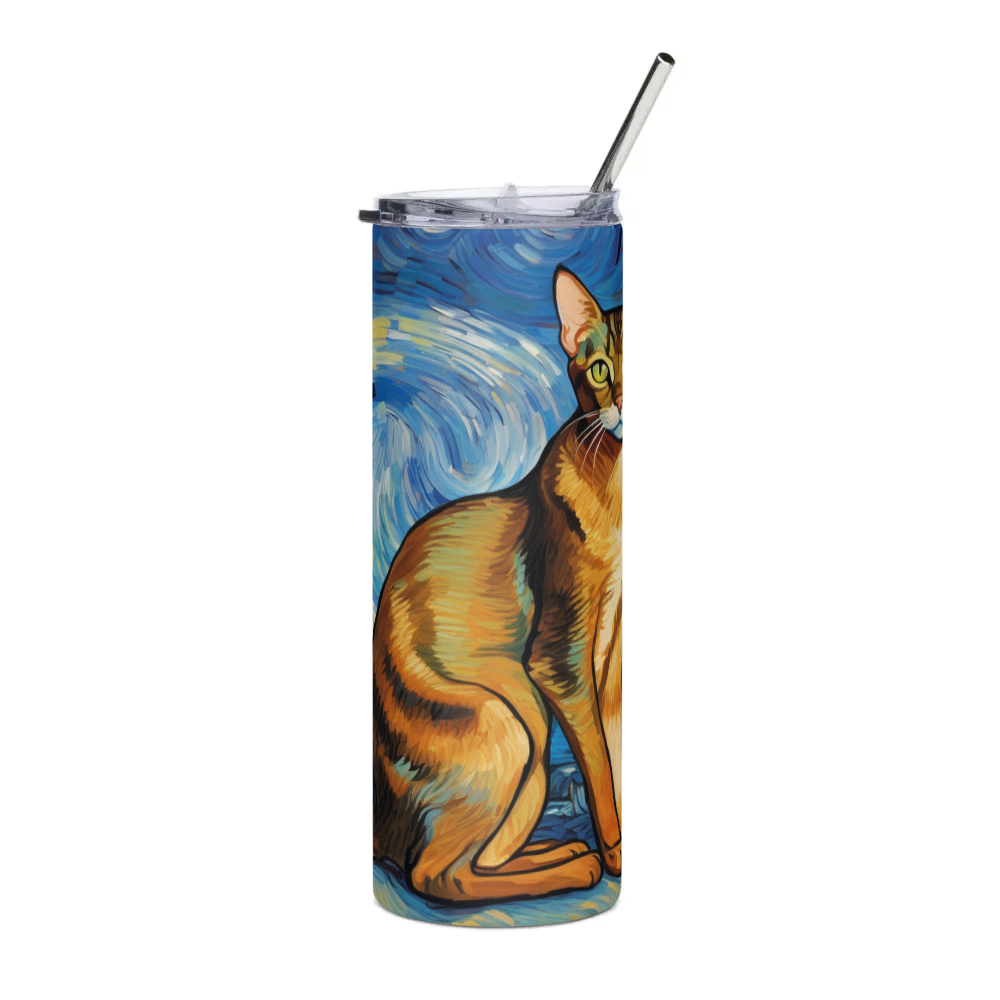 PugMug Custom Tabby Abyssinian Cat Stainless Steel Tumbler