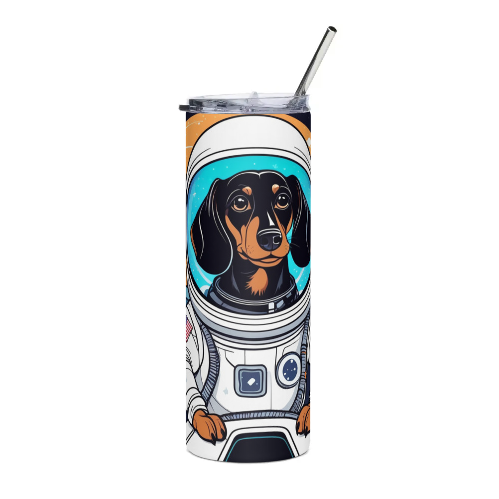 PugMug Custom Black Dachshund Stainless Steel Tumbler