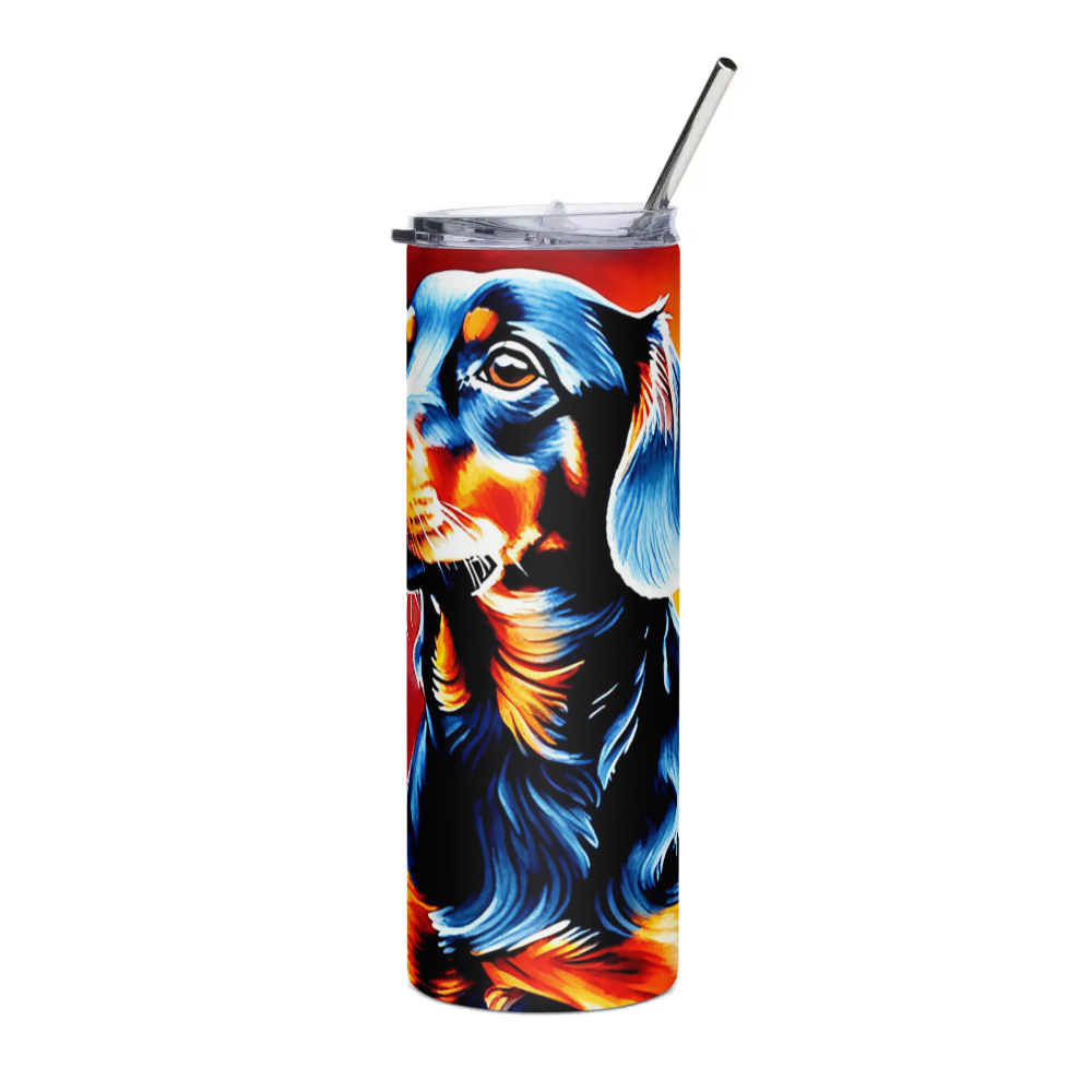 PugMug Custom Black Dachshund Stainless Steel Tumbler