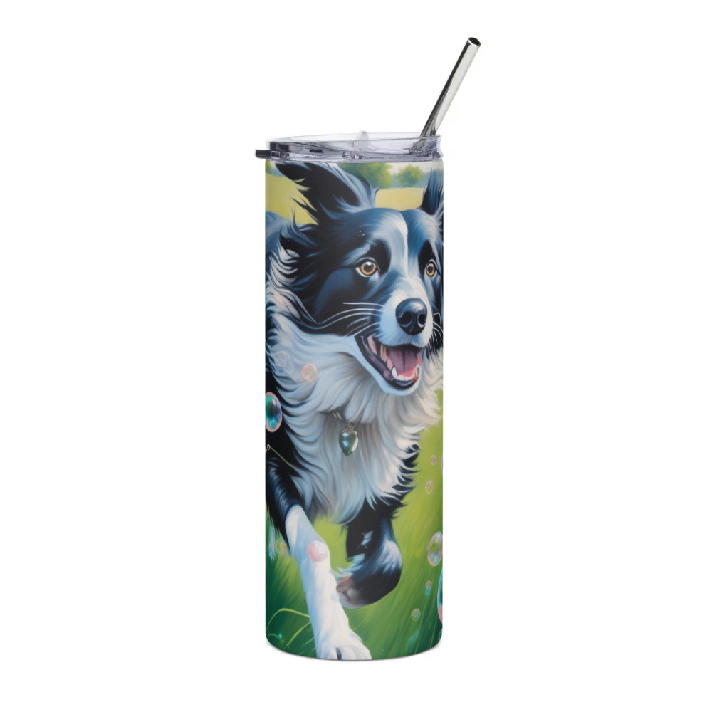 PugMug Custom Border Collie Stainless Steel Tumbler
