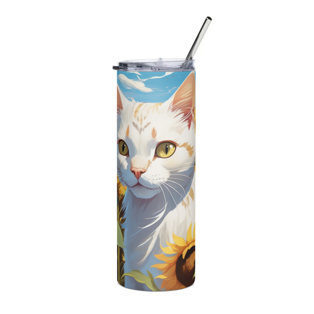 PugMug Custom White Exotic Cat Stainless Steel Tumbler