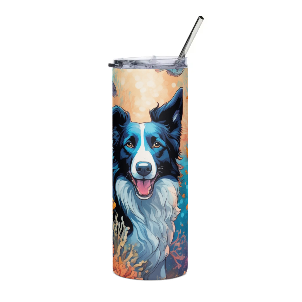 PugMug Custom Border Collie Stainless Steel Tumbler