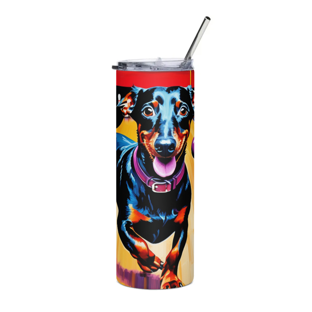 PugMug Custom Black Dachshund Stainless Steel Tumbler