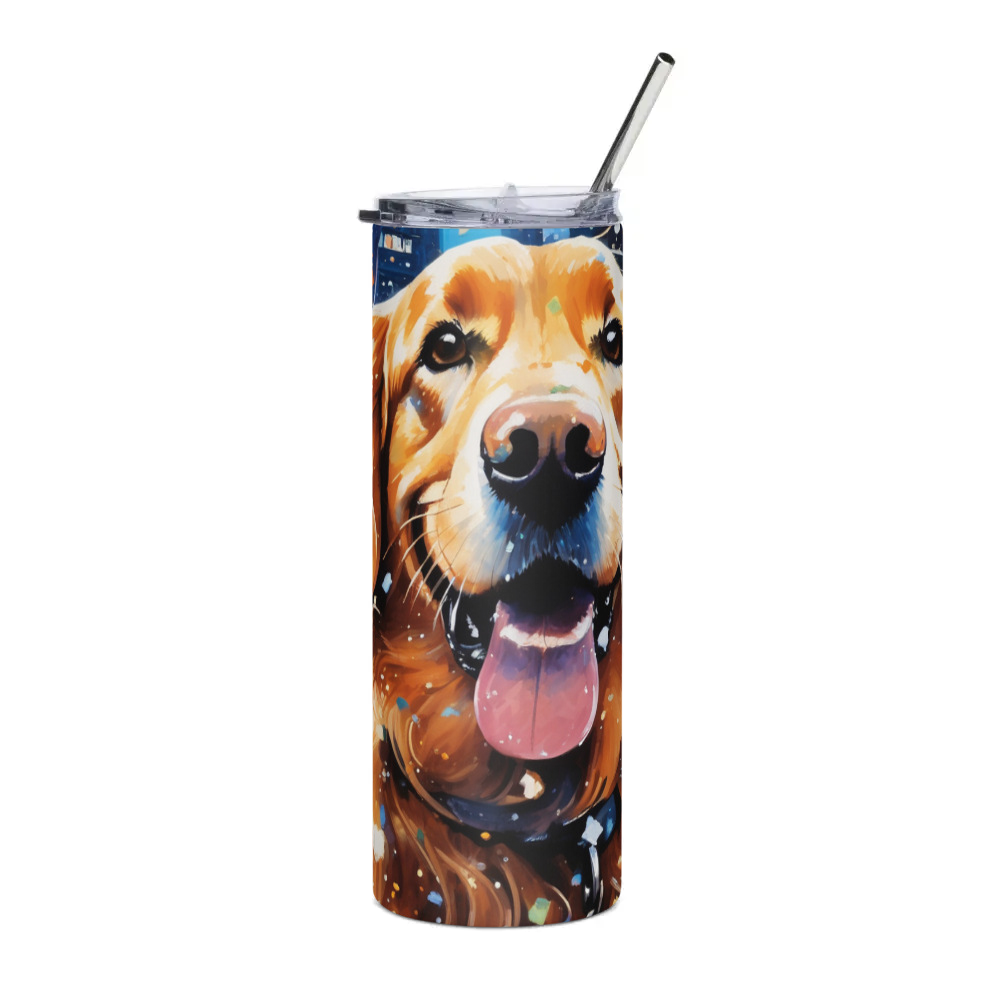 PugMug Custom Golden Retriever Stainless Steel Tumbler
