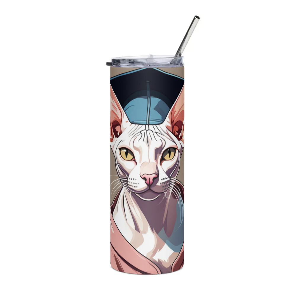PugMug Custom White Sphynx Cat Stainless Steel Tumbler