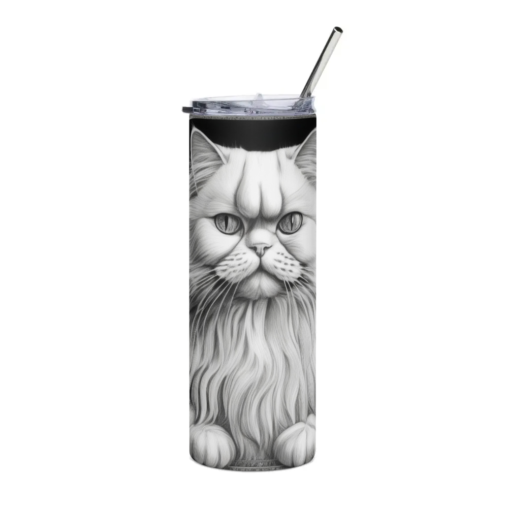 PugMug Custom White Persian Cat Stainless Steel Tumbler