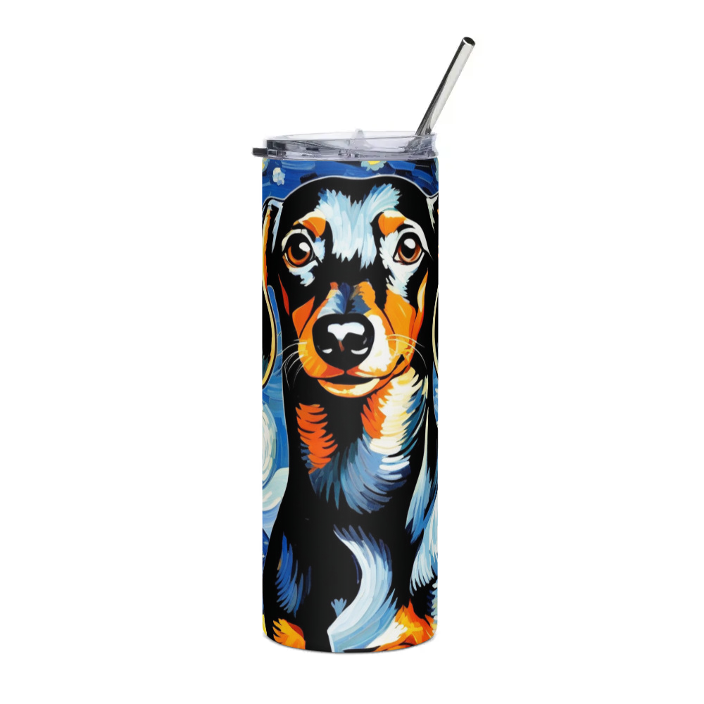 PugMug Custom Black Dachshund Stainless Steel Tumbler