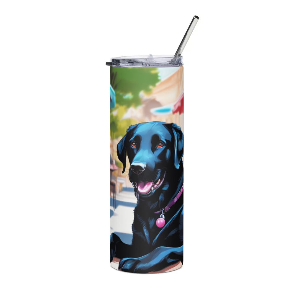 PugMug Custom Black Labrador Retriever Stainless Steel Tumbler