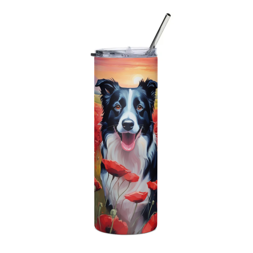 PugMug Custom Border Collie Stainless Steel Tumbler