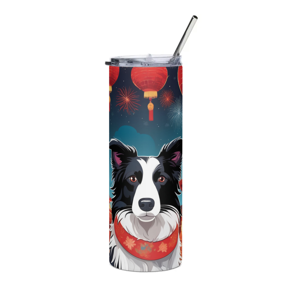 PugMug Custom Border Collie Stainless Steel Tumbler