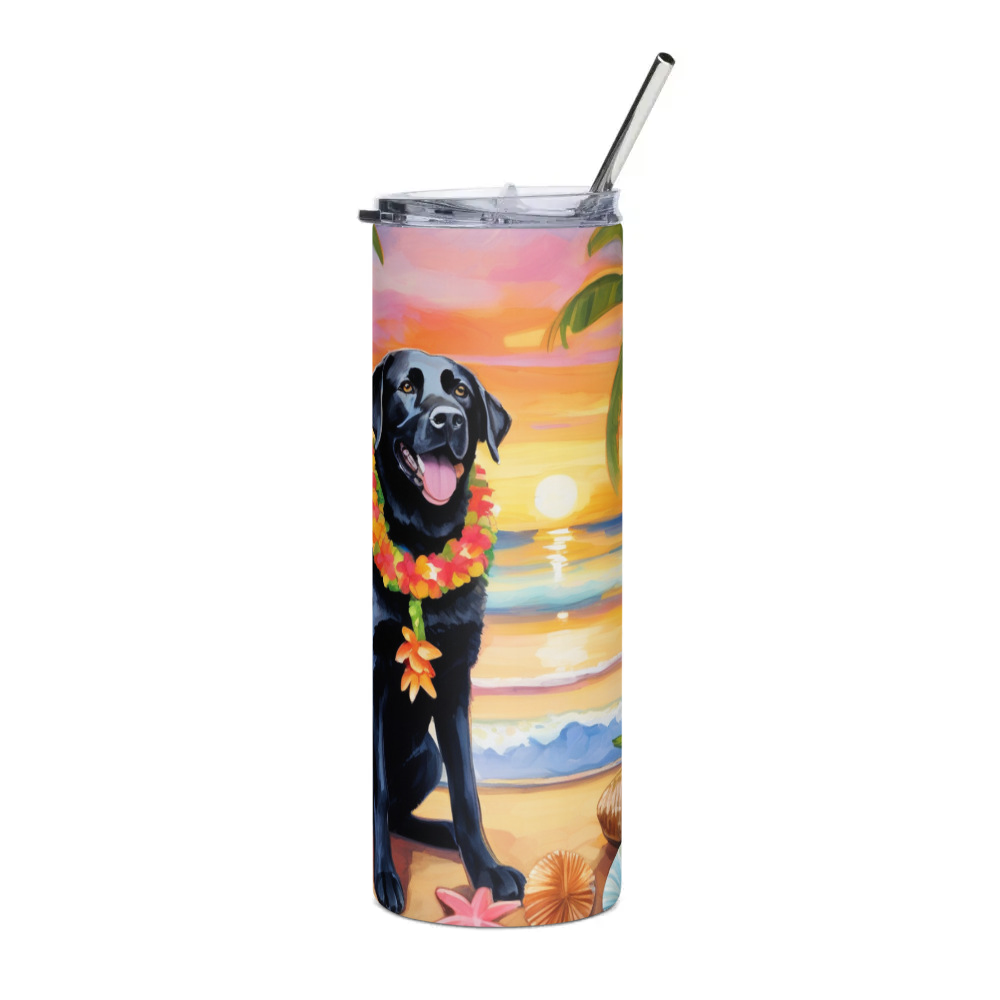 PugMug Custom Black Labrador Retriever Stainless Steel Tumbler