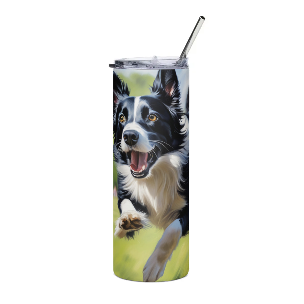 PugMug Custom Border Collie Stainless Steel Tumbler