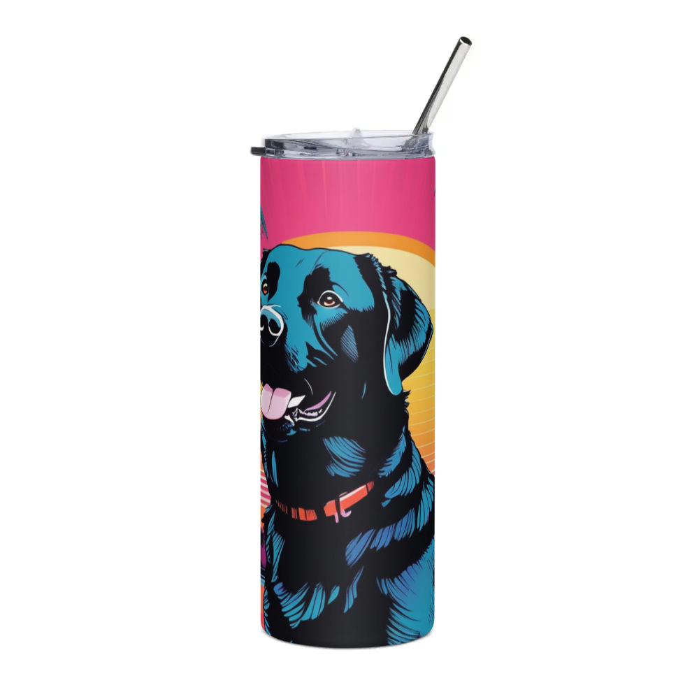 PugMug Custom Black Labrador Retriever Stainless Steel Tumbler