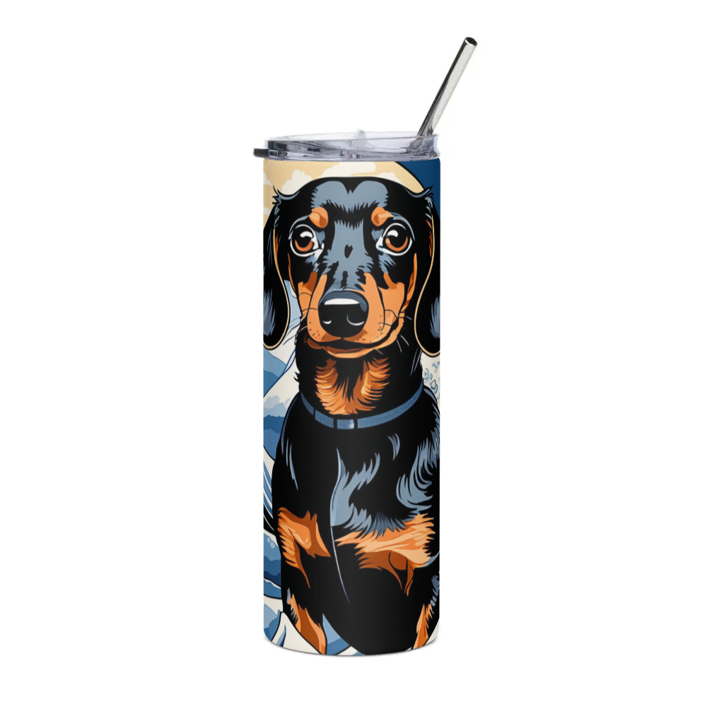 PugMug Custom Black Dachshund Stainless Steel Tumbler
