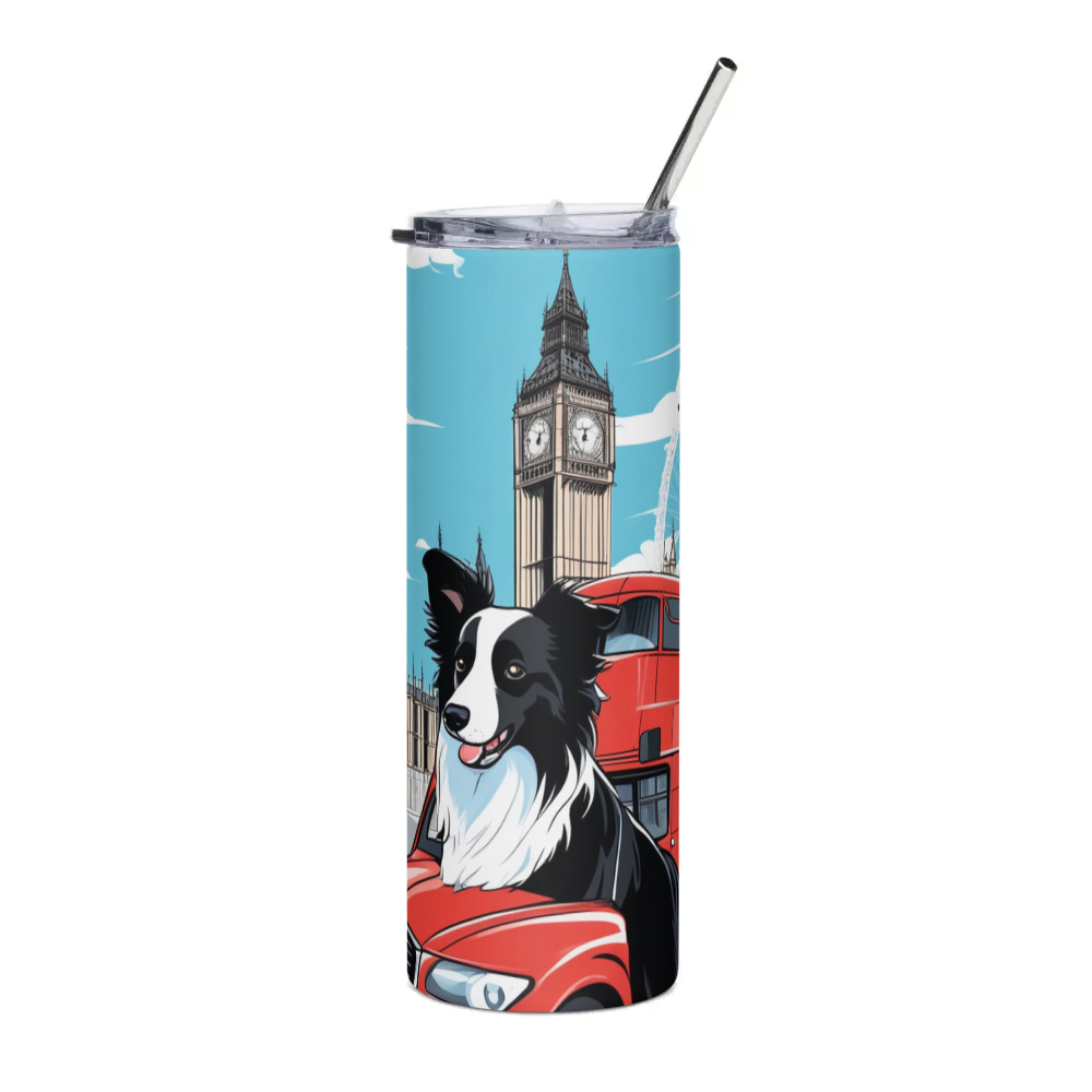 PugMug Custom Border Collie Stainless Steel Tumbler