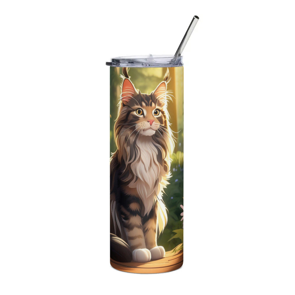 PugMug Custom Tabby Maine Coon Cat Stainless Steel Tumbler