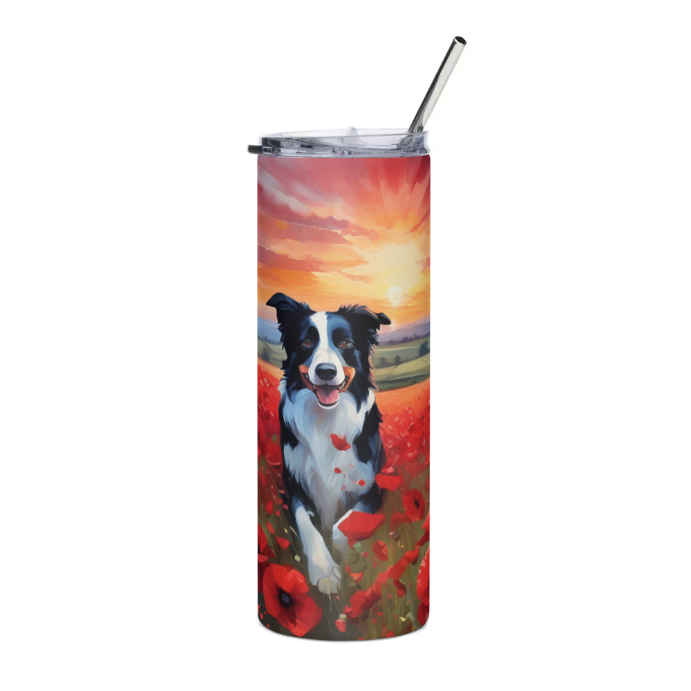 PugMug Custom Border Collie Stainless Steel Tumbler