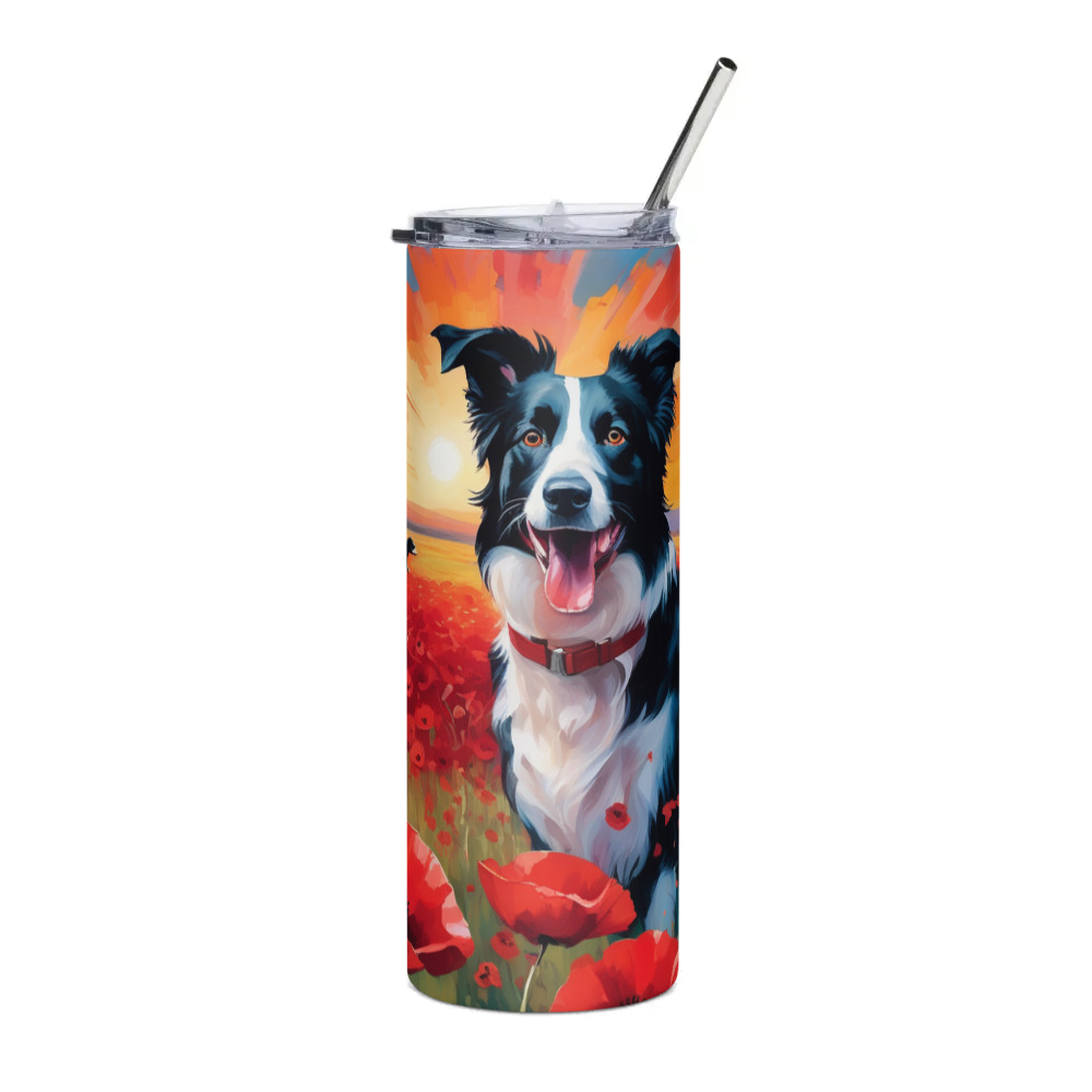 PugMug Custom Border Collie Stainless Steel Tumbler