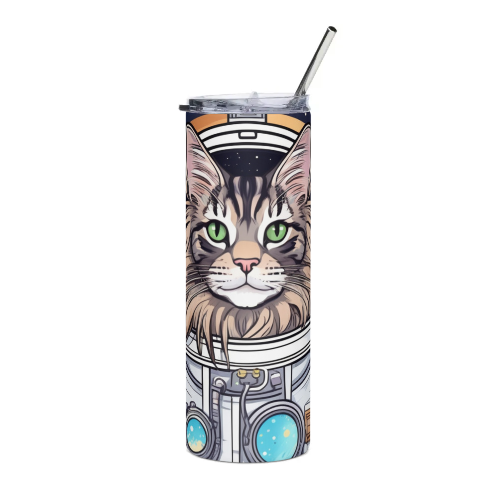 PugMug Custom Tabby Maine Coon Cat Stainless Steel Tumbler
