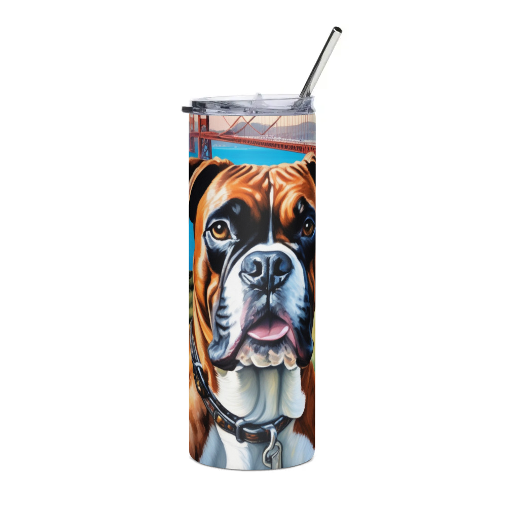 PugMug Custom Boxer Dog Stainless Steel Tumbler