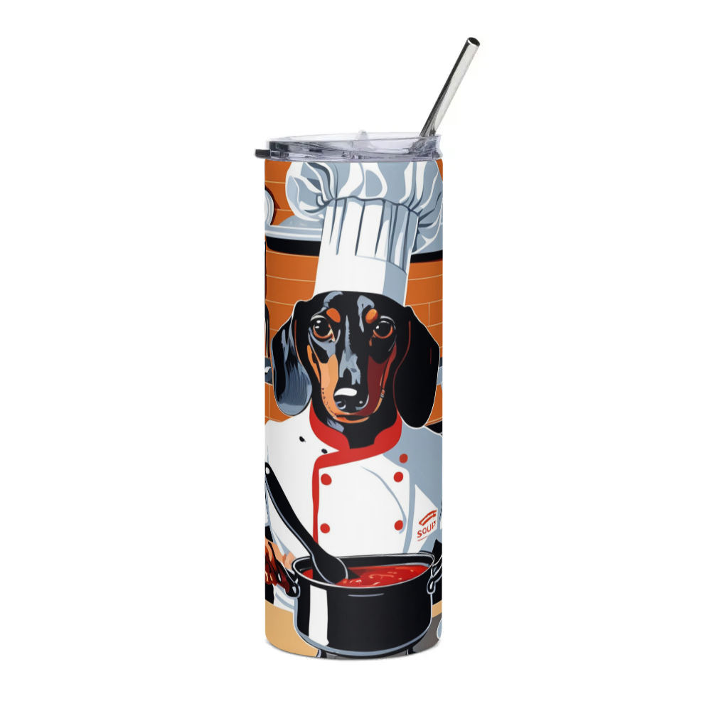 PugMug Custom Black Dachshund Stainless Steel Tumbler