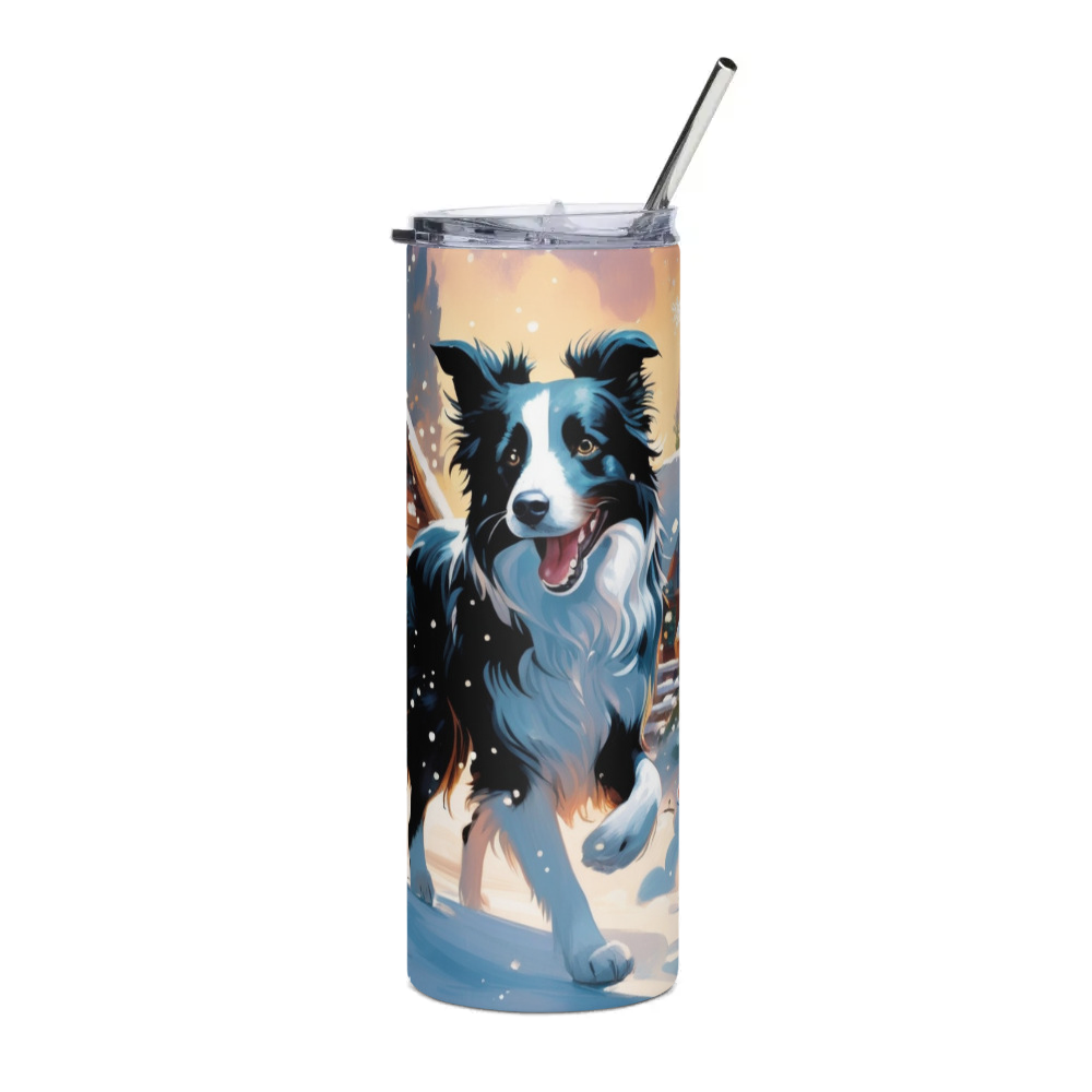 PugMug Custom Border Collie Stainless Steel Tumbler