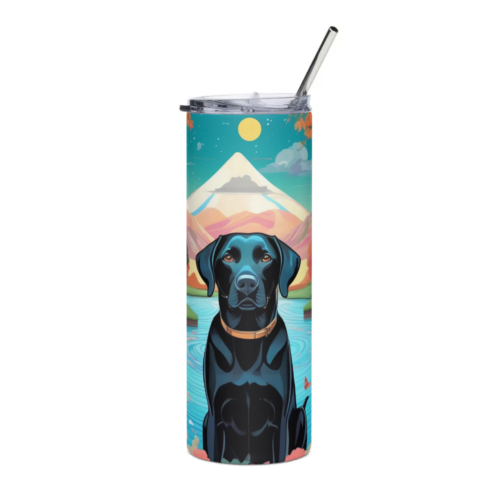 PugMug Custom Black Labrador Retriever Stainless Steel Tumbler