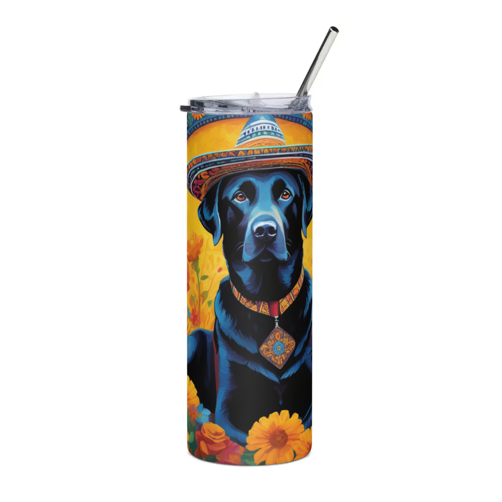 PugMug Custom Black Labrador Retriever Stainless Steel Tumbler